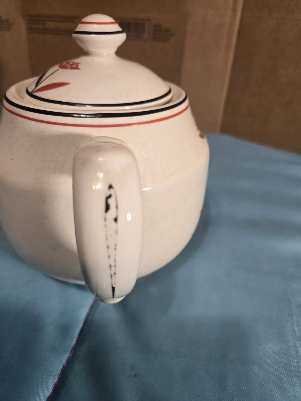 Vintage Harker Hot Oven Tea Pot 1930s Art Deco Design